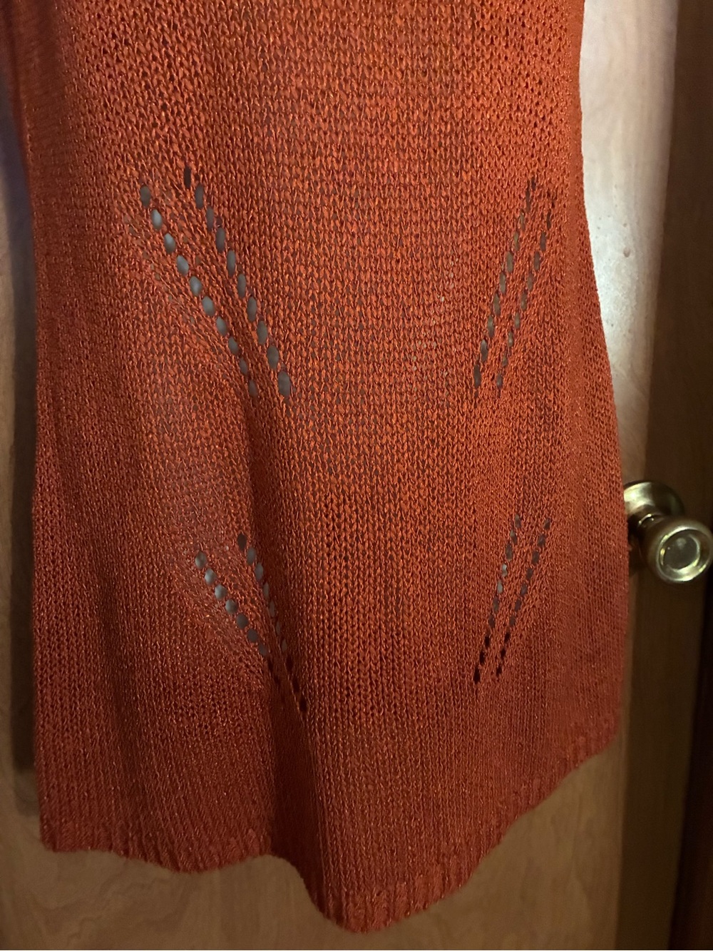 Beaded Embellished Rust Knit Tank Dress - Picture 4 of 5